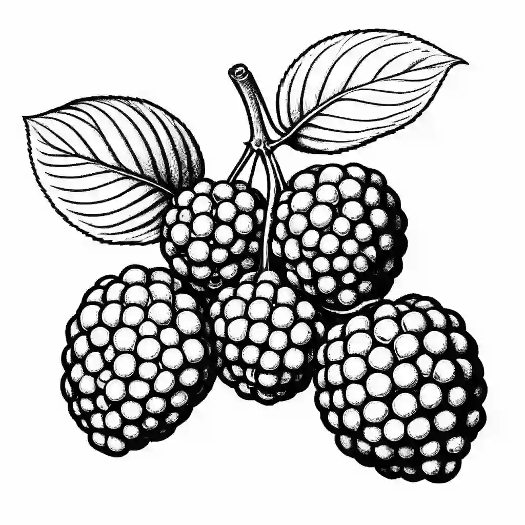 Raspberries coloring pages